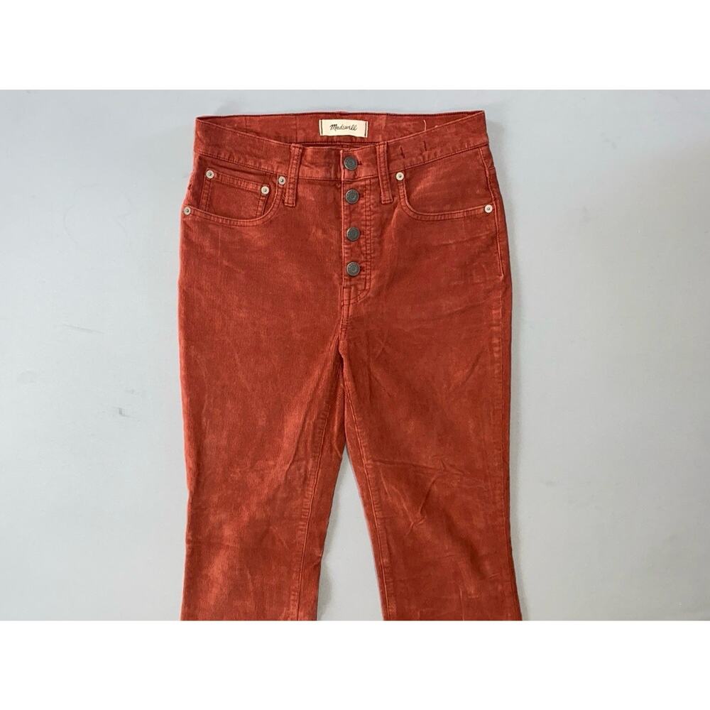 Madewell Cali Demi Boot Rust Red Corduroy Jeans